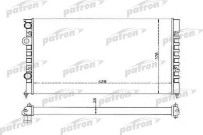 PATRON Радиатор системы охлаждения SEAT: AROSA, CORDOBA,1.4i 16V/1.6i/1.8i/1.9D/1.9SDI/1.9TD/1.9TDI/2.0i 16V 93-99, VW: CADDY 1.7SDI/1.9SDI/1.9TDI 95-04, GOLF 2.8VR6 91-97, PASSAT (PRS3370)