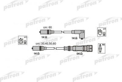 PATRON Комплект проводов зажигания SEAT: CORDOBA 93-99, IBIZA II 93-99, TOLEDO I 91-99, VW: CADDY I 82-92, GOLF I Cabriolet 79-93, GOLF II 83-92, GOLF cabriolet 79-93, JETTA II 84-92 (PSCI1000)