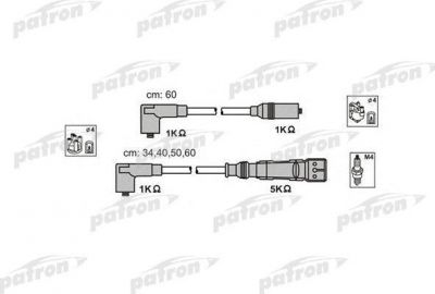 PATRON Комплект проводов зажигания SEAT: CORDOBA 93-99, IBIZA II 93-99, TOLEDO I 91-99, VW: GOLF II 86-91, GOLF III 91-97, GOLF III CABRIOLET 93-98, GOLF III VARIANT 93-99 (PSCI1003)
