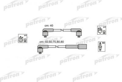 PATRON Комплект проводов зажигания AUDI: 100 84-90, 100 90-94, 200 83-91, 80 91-94, 90 84-87, 90 87-91, CABRIOLET 91-94, COUPE 81-88, COUPE 88-96, VW: PASSAT 83-88 (PSCI1010)