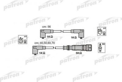 PATRON Комплект проводов зажигания SEAT: CORDOBA 93-99, CORDOBA Vario 96-99, INCA 95-, SKODA: OCTAVIA 96-, VW: CADDY II 96-00, CADDY II universal 95-04, GOLF III 91-97 (PSCI1017)