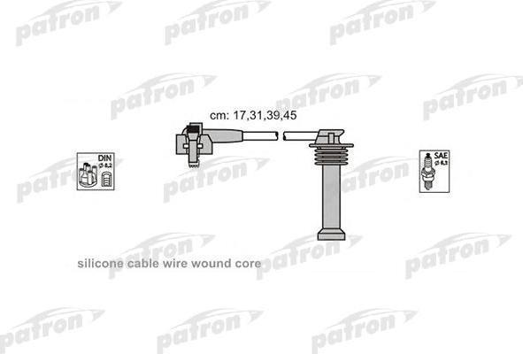 PATRON Комплект проводов зажигания FORD: ESCORT CLASSIC 98-00, ESCORT CLASSIC Turnier 99-00,ESCORT V 90-92, ESCORT VII 95-98,FIESTA III 89-97, MONDEO I 93-96,MONDEO II 96-00 (PSCI2005)