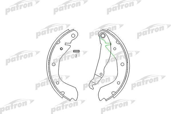 PATRON Колодки тормозные барабанные OPEL: CORSA A TR 82-93, CORSA A хечбэк 82-93, CORSA A фургон 86-89, KADETT E 84-86, KADETT E хечбэк 84-86, KADETT E фургон 84-86 (PSP216)