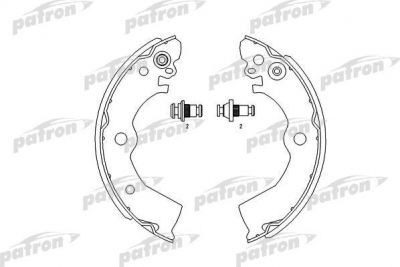 PATRON Колодки тормозные барабанные NISSAN: 100 NX 90-94, ALMERA I 95-00, ALMERA I Hatchback 95-00, SUNNY III 90-95, SUNNY III Hatchback 90-95, SUNNY III Liftback 90-95 (PSP412)