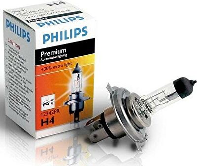 PHILIPS Лампа PHILIPS Н4 55/60 Вт.(PR+30%)(12342) H4 55/60W +30% Premium (853921300, 12342PRC1)