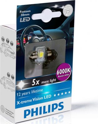 PHILIPS Лампа PHILIPS светодиодная Fest 14x30 1W 12V LED 6000K, 1шт. 12941 X1 (12941X1)