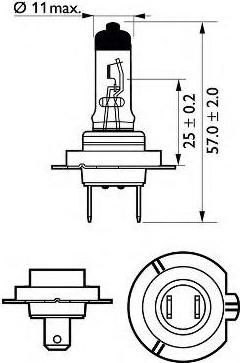 PHILIPS Лампа H7 12V 55W PX26d +30% Premium PHILIPS блистер (1шт.) (40607130)