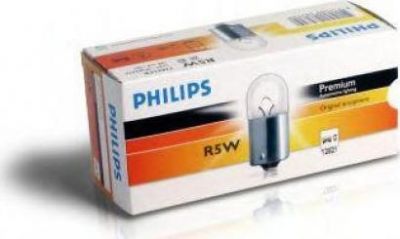 PHILIPS Лампа R5W 12V 5W BA15s PHILIPS (48269373)