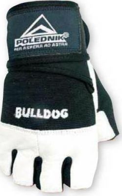 Фитнесперчатки Polednik BULLDOG р.11 XL черные, эластичный верх, широкая манжета, кожаная ладошка