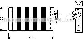 Prasco AI6052 теплообменник, отопление салона на AUDI 100 (4A, C4)