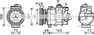 Prasco AIAK359 компрессор, кондиционер на AUDI TT Roadster (8J9)