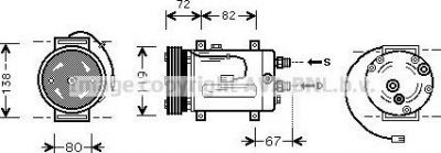 Prasco AIK177 компрессор, кондиционер на AUDI A4 Avant (8D5, B5)