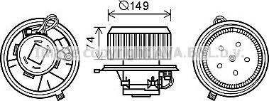 Prasco AL8138 электродвигатель, вентиляция салона на ALFA ROMEO 147 (937)
