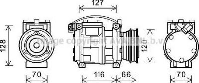 Prasco BWAK232 компрессор, кондиционер на 3 (E36)