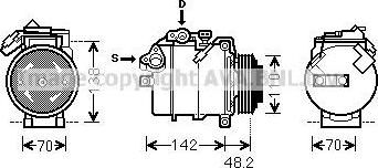 Prasco BWK385 компрессор, кондиционер на 5 (E60)
