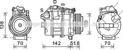 Prasco BWK487 компрессор, кондиционер на 1 (E87)