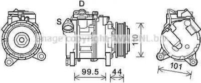 Prasco BWK492 компрессор, кондиционер на 3 (F30, F35, F80)