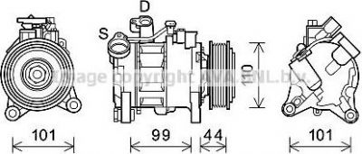 Prasco BWK498 компрессор, кондиционер на 3 (F30, F35, F80)