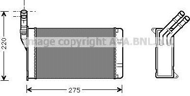 Prasco CN6082 теплообменник, отопление салона на PEUGEOT 306 (7B, N3, N5)