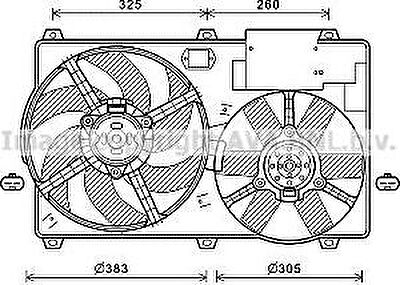 Prasco CN7554 вентилятор, охлаждение двигателя на FIAT DUCATO фургон (230L)