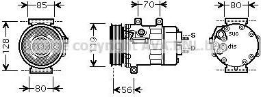 Prasco CNK254 компрессор, кондиционер на FIAT SCUDO (272, 270)
