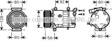 Prasco CNK255 компрессор, кондиционер на PEUGEOT 208