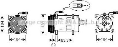 Prasco DFAK025 компрессор, кондиционер на DAF 95