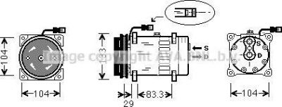 Prasco DFAK026 компрессор, кондиционер на DAF 95