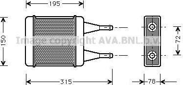 Prasco DN6090 теплообменник, отопление салона на NISSAN SUNNY II (N13)