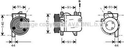 Prasco DNK002 компрессор, кондиционер на NISSAN PRIMERA Traveller (WP11)