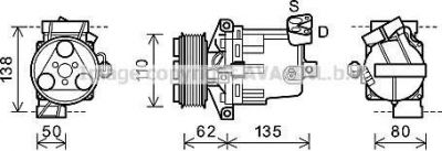 Prasco DNK342 компрессор, кондиционер на NISSAN TIIDA Наклонная задняя часть (C11X)