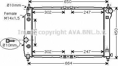 Prasco DW2068 радиатор, охлаждение двигателя на CHEVROLET AVEO седан (T200)