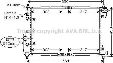 Prasco DWA2068 радиатор, охлаждение двигателя на CHEVROLET AVEO седан (T200)