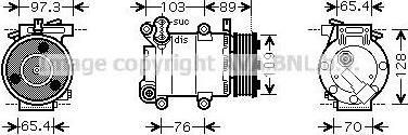 Prasco FDK391 компрессор, кондиционер на FORD C-MAX (DM2)