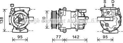 Prasco FDK470 компрессор, кондиционер на FORD TRANSIT c бортовой платформой/ходовая часть