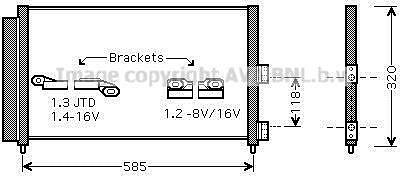 Prasco FT5289D конденсатор, кондиционер на FIAT PUNTO (188)