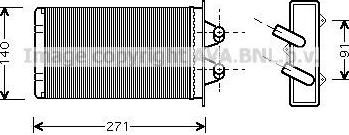 Prasco FT6186 теплообменник, отопление салона на FIAT CINQUECENTO (170)