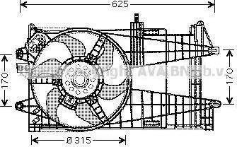 Prasco FT7519 вентилятор, охлаждение двигателя на FIAT PUNTO (188)