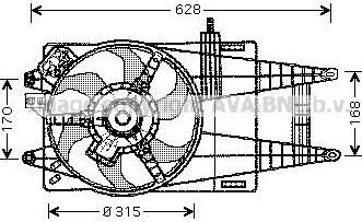 Prasco FT7524 вентилятор, охлаждение двигателя на FIAT PUNTO (188)