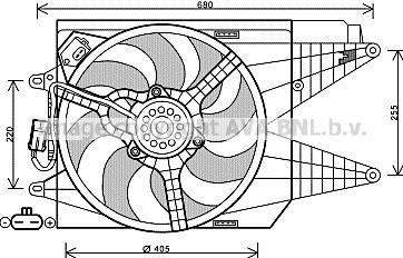 Prasco FT7566 вентилятор, охлаждение двигателя на ABARTH 500 (312)