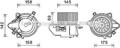 Prasco FT8430 электродвигатель, вентиляция салона на FIAT PUNTO (188)