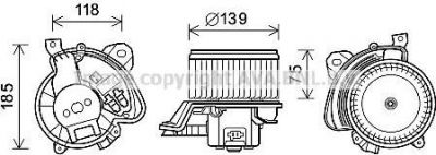 Prasco FT8433 электродвигатель, вентиляция салона на FIAT GRANDE PUNTO (199)