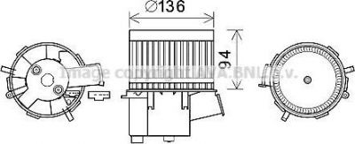 Prasco FT8435 электродвигатель, вентиляция салона на FIAT PANDA (169)