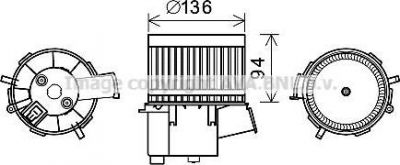 Prasco FT8448 электродвигатель, вентиляция салона на FIAT PANDA (169)