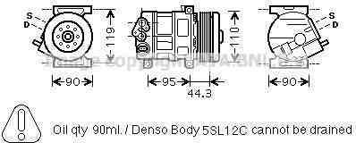 Prasco FTAK330 компрессор, кондиционер на FIAT DOBLO фургон/универсал (263)