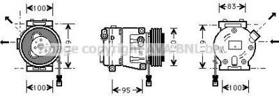 Prasco FTK050 компрессор, кондиционер на FIAT PUNTO (188)