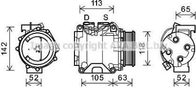 Prasco HDAK238 компрессор, кондиционер на HONDA ACCORD VII Tourer (CM)