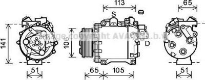 Prasco HDAK263 компрессор, кондиционер на HONDA CR-V III (RE)