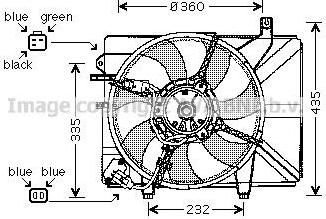 Prasco HY7511 вентилятор, охлаждение двигателя на HYUNDAI GETZ (TB)