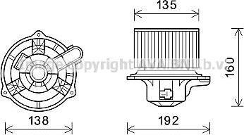 Prasco HY8553 электродвигатель, вентиляция салона на KIA CEE'D SW (ED)